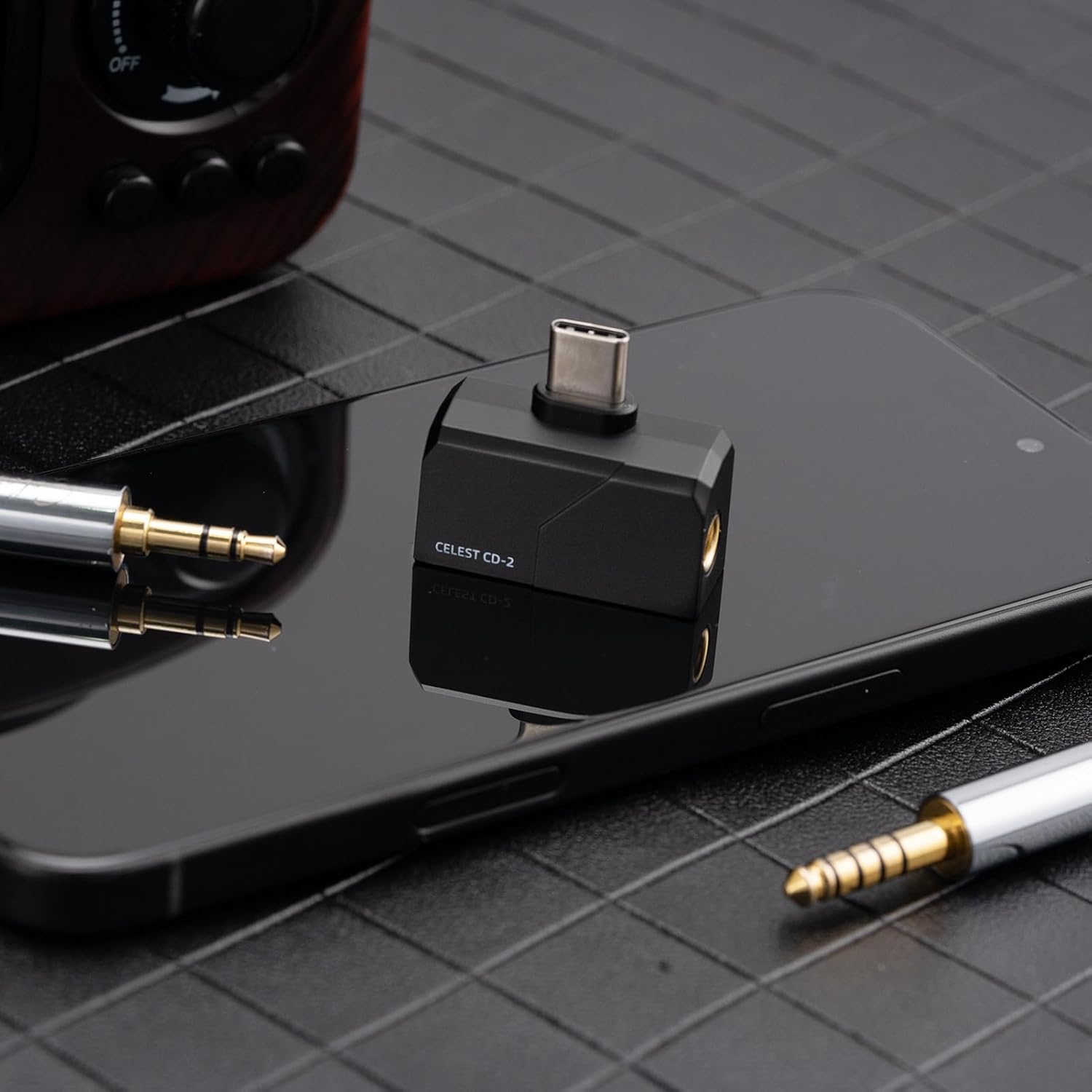QOA Celest Mini Portable IEM DAC, in Ear Monitor Amplifier, USB C to 3.5/4.4mm Output Headphone Amplifier, High Resolution 32bit/384kHz, HiFi Earbuds Amp for Phone/PC (Black)