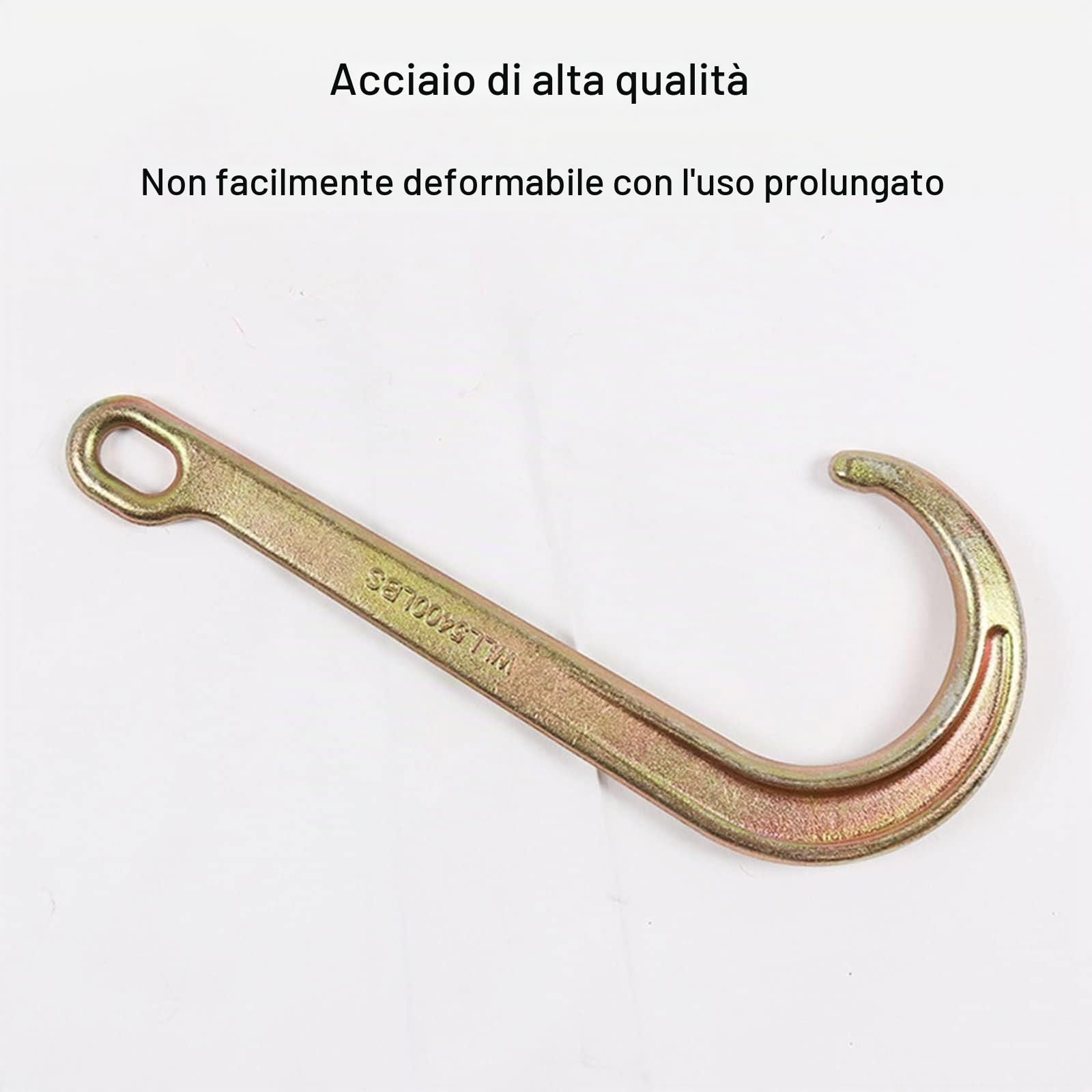 Gancio a gambo lungo per auto in panne - Gancio per rimorchio J, gancio a catena sospeso tipo J, gancio di sicurezza zincato per catena di traino per recupero carro attrezzi