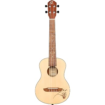 Ortega Guitars RU5-TE Tenor Ukulele with Spruce Top and Sapele Body in Satin Finish 18 Frets