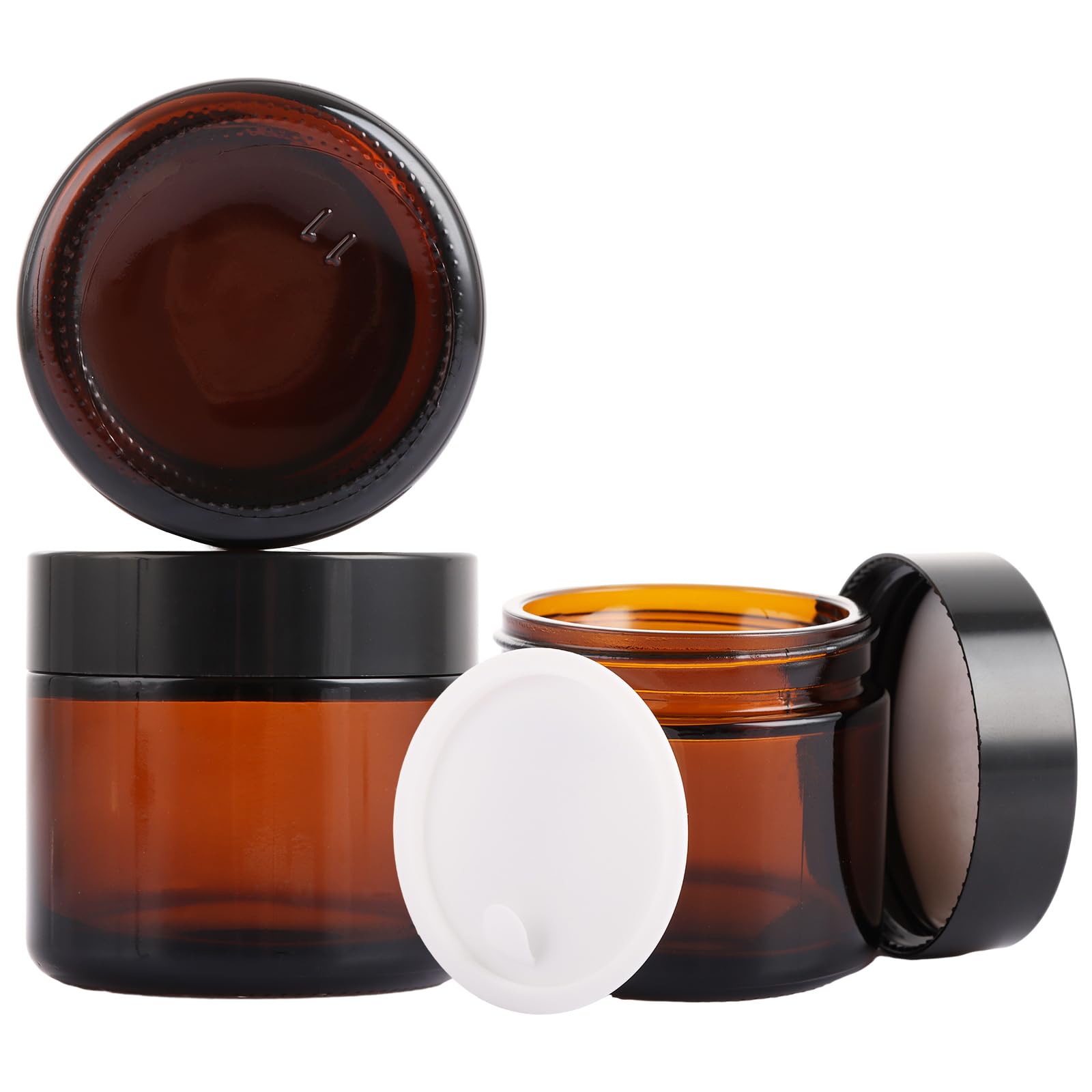 LOPYXBR 18 Pcs Amber Glass Jars 60ml/2oz - Image 4