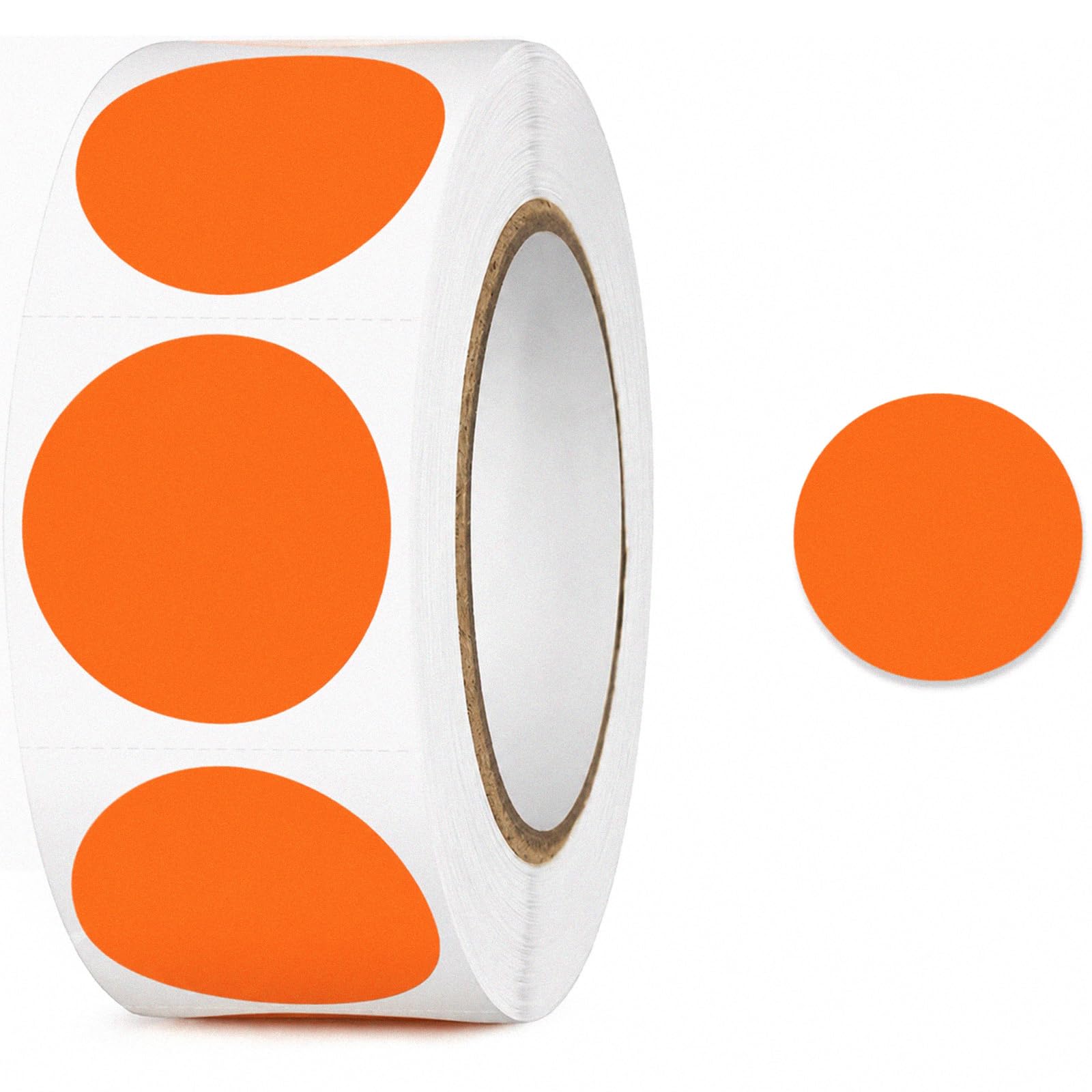 Round Stickers 25 mm Pack of 500 Self-Adhesive Roll Small Colourful Adhesive Dots Labels Sticker Round Marking Dots (Orange)