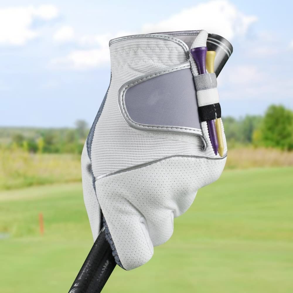 Golfhandschuhe 5 Stück Prämie Pu. Leder Golfhandschuhe Männer Linke Handgriff tragen dauerhaft flexibel bequem Golfhandschuhe Damen (Color : White 5PCS, Size : Size 24 ML)