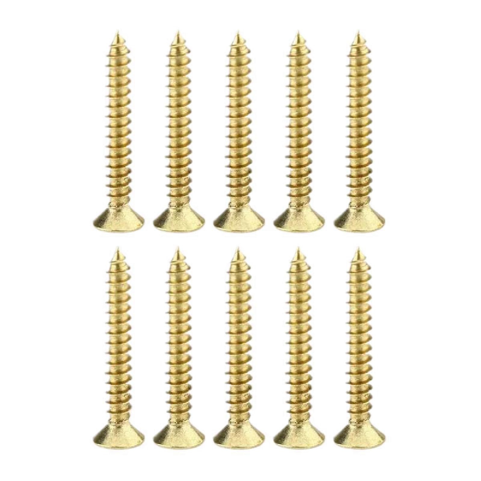 M2.5 M3 M3.5 M4 Brass Self Tapping Screw Cross Head Countersunk Screws 10Pcs, gold-10pcs, M4x25mm โ image 1