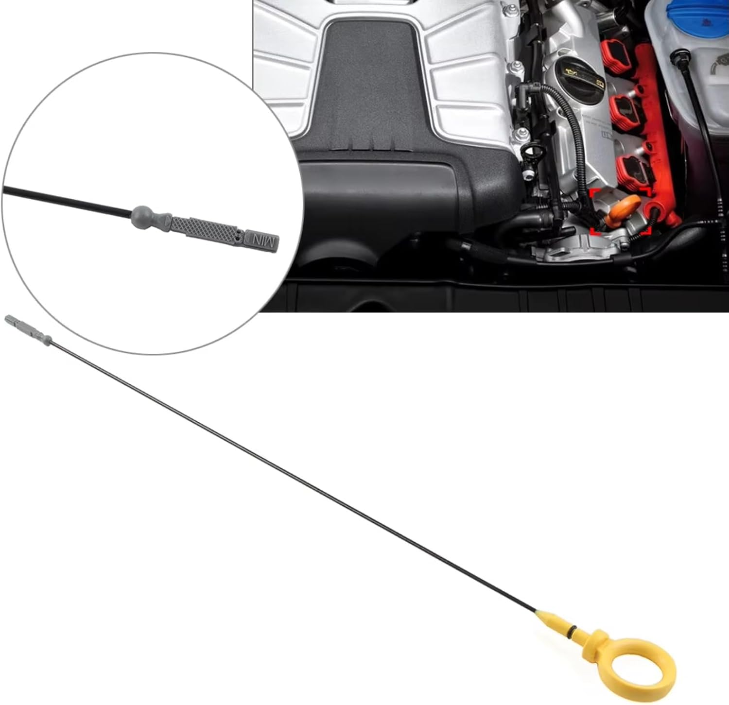 Oil level dipstick Car Oil Dipstick Oil Level Sensors For A4 For S4 2008 2009 2010 2011 2012 2013 2014 2015 2016 Car Engine Oil Dipstick Accessories 06E115611H