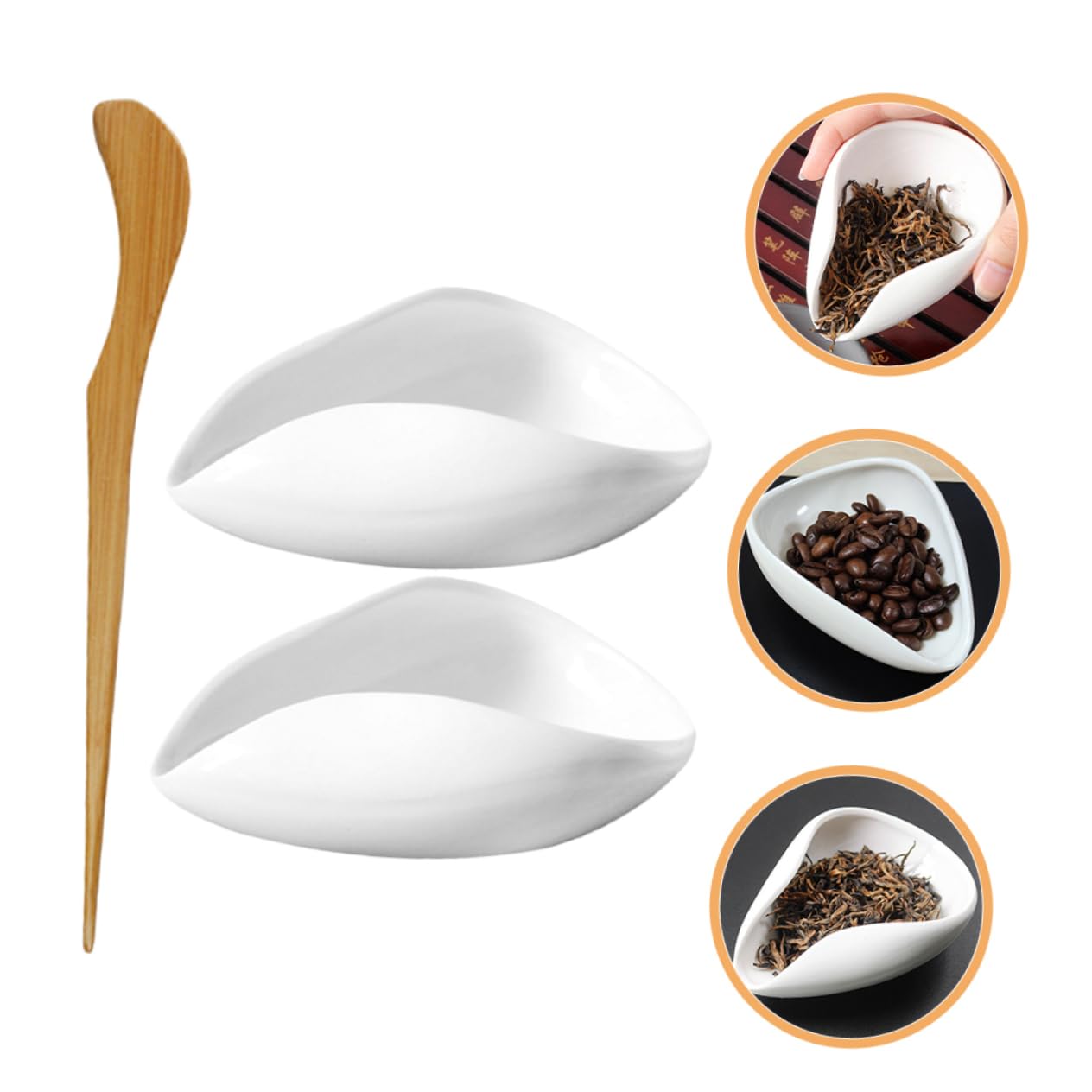 PRETYZOOM 1 Set Chinese Tea Scoop Porcelain Tea Accessories Coffee Bean Container Easy to Clean Dishwasher Safe for Home Office and Travel