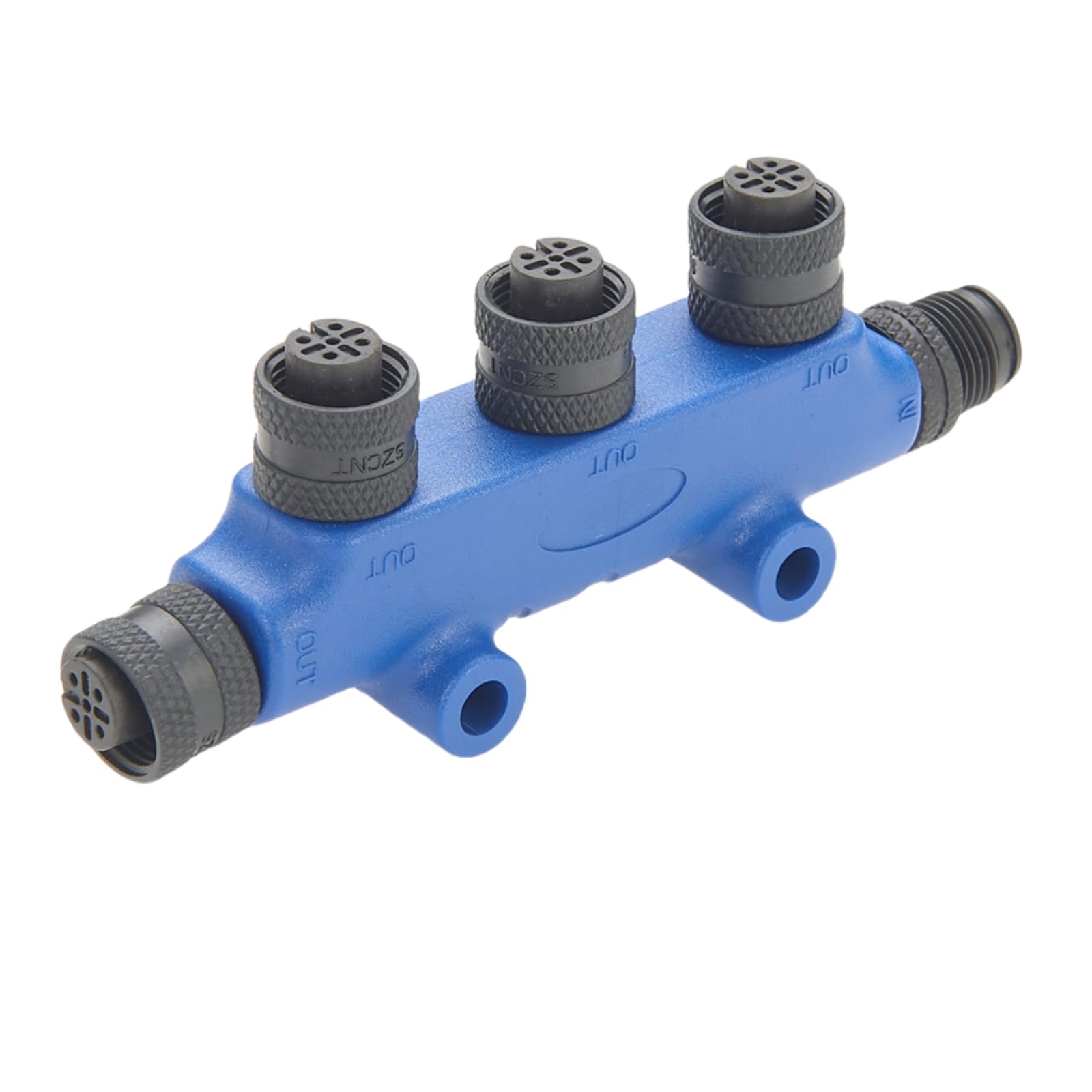 NMEA 2000 N2k T Connecteur Micro-C M12 Backbone Tee Splitter 2 ports multiport IP67 étanche Marine Boat Tee pour camion DeviceNet CANopen Sensor Actionneur Networks (plastique noir)