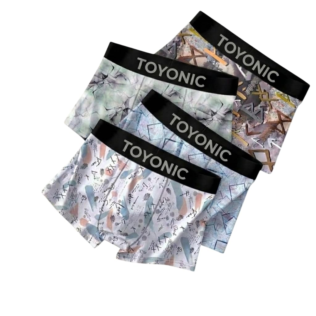 toyonic Men’s Printed Ice Silk Boxer Briefs | Extra Thin, Breathable & Comfortable | Elastic Waist Long Trunks-picture-20