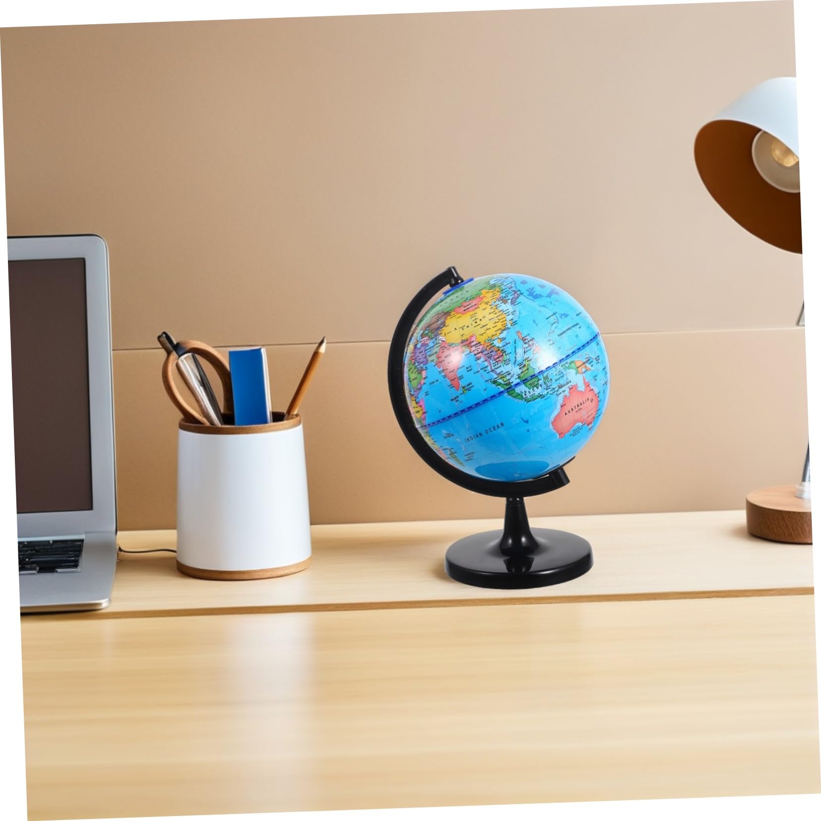 Housoutil Mappamondo Educativo Interattivo con Base Stabile in Plastica per Ragazzo Ragazza Mappa Geografica Mondiale per L'apprendimento a Casa in Ambienti Educativi