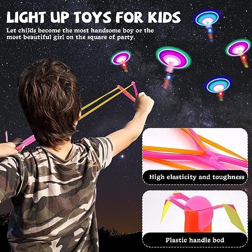 Vibbang 16 Stück Hubschrauber Fliegen Spielzeug, LED Licht Leucht Propeller Spielzeug, Katapult Heli Abschießer, Rakete Copters, Partyzubehör und Goodie Bag Stuffers für Kinder & Erwachsene