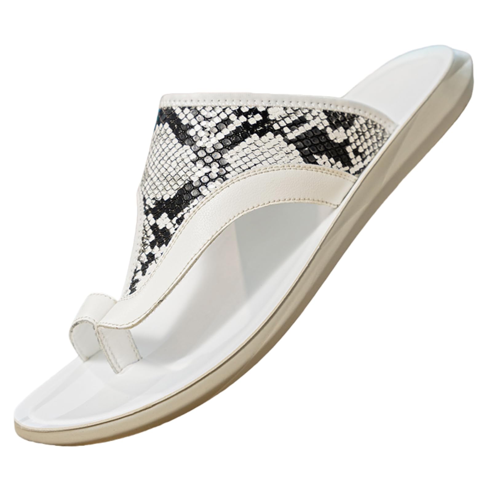 Chanclas Sandalias Suaves Plataformas De Luz La Plantilla Blanca Antideslizante Deslizamiento En Hombres Calle Playa Verano Diario Desgaste Casual-white-46