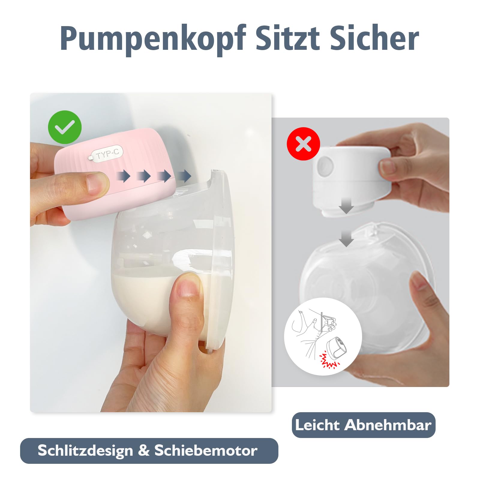 MOMMED Elektrische Milchpumpe, MY-385 Doppel Milchpumpe Freihändig mit 4 Modi & 12 Stufen, Auslaufsicheres Design, 24 mm Tragbare Milchpumpe, Inklusive 19 & 21 mm Flanscheinsätze, 2 Stück