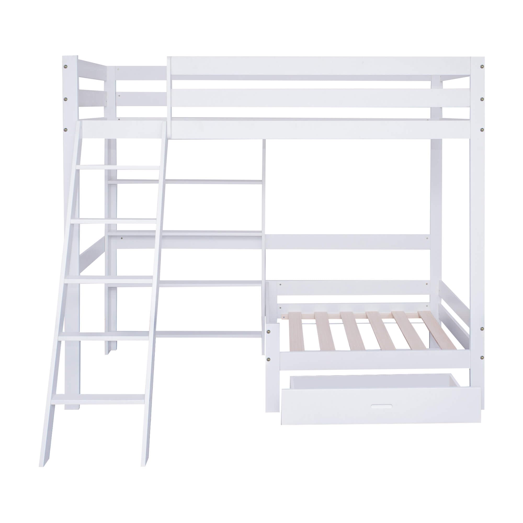 HYUB Kinderbed, stapelbed 90 x 200 cm met glijbaan en