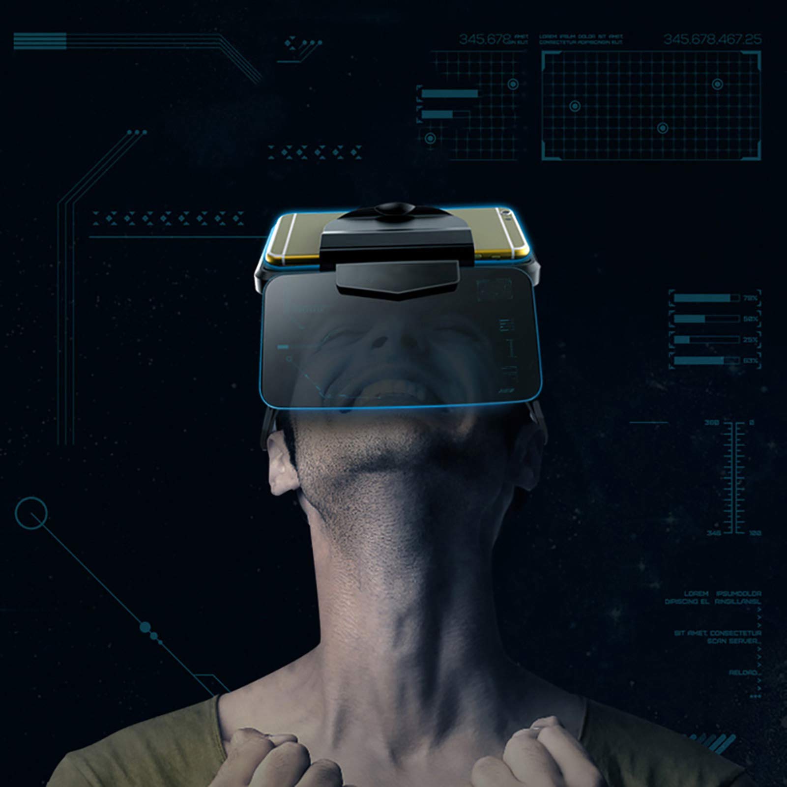 Wakects Gafas VR Plegables, Compatible con Teléfonos de 4.7-6.3 Pulgadas