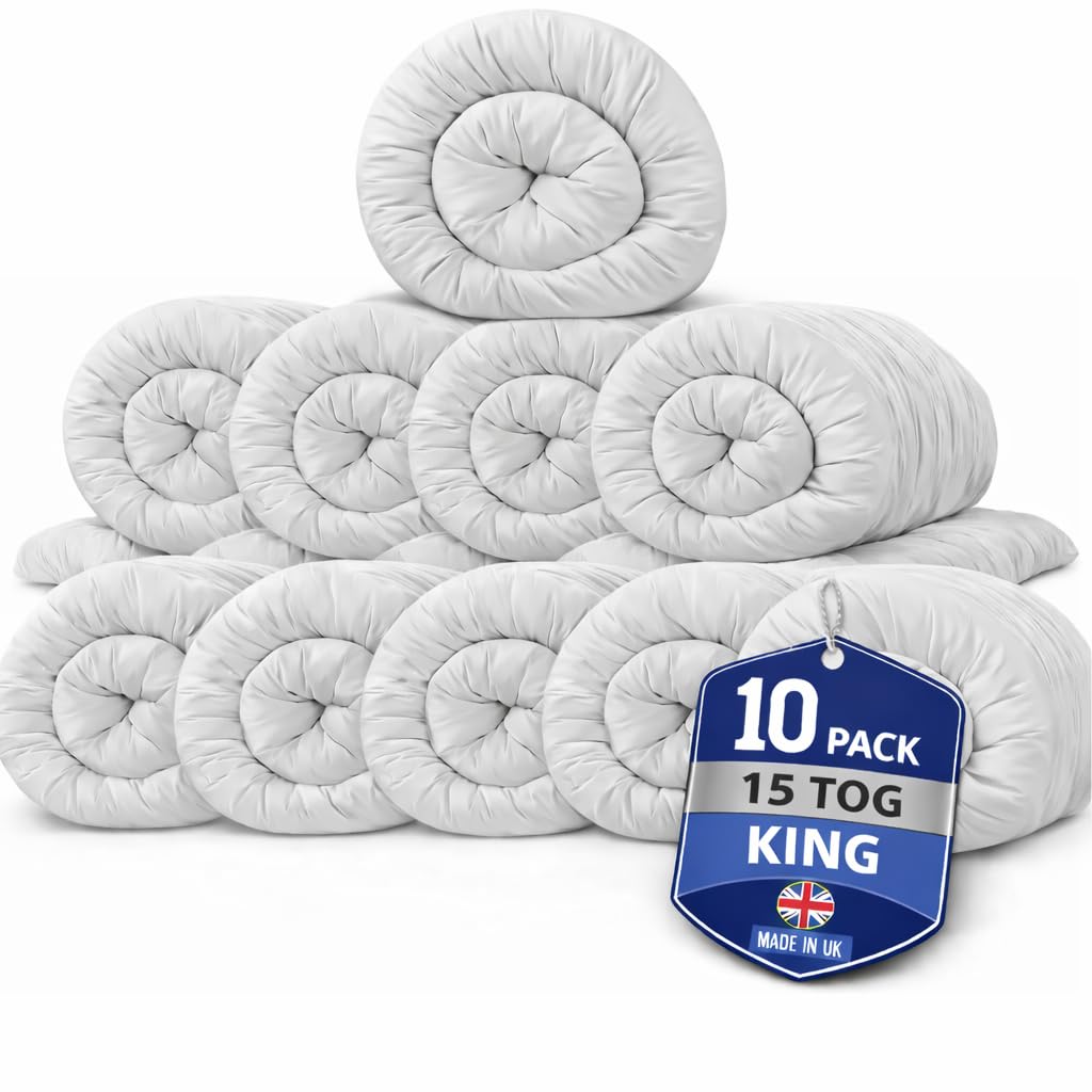 Hafaa Double Duvet 10.5 Tog (2 Pack) Anti Allergy Duvets All Year Roud Hollowfibre Filling Thick and Warm Duvet Double - UK Made Quilts — view 46