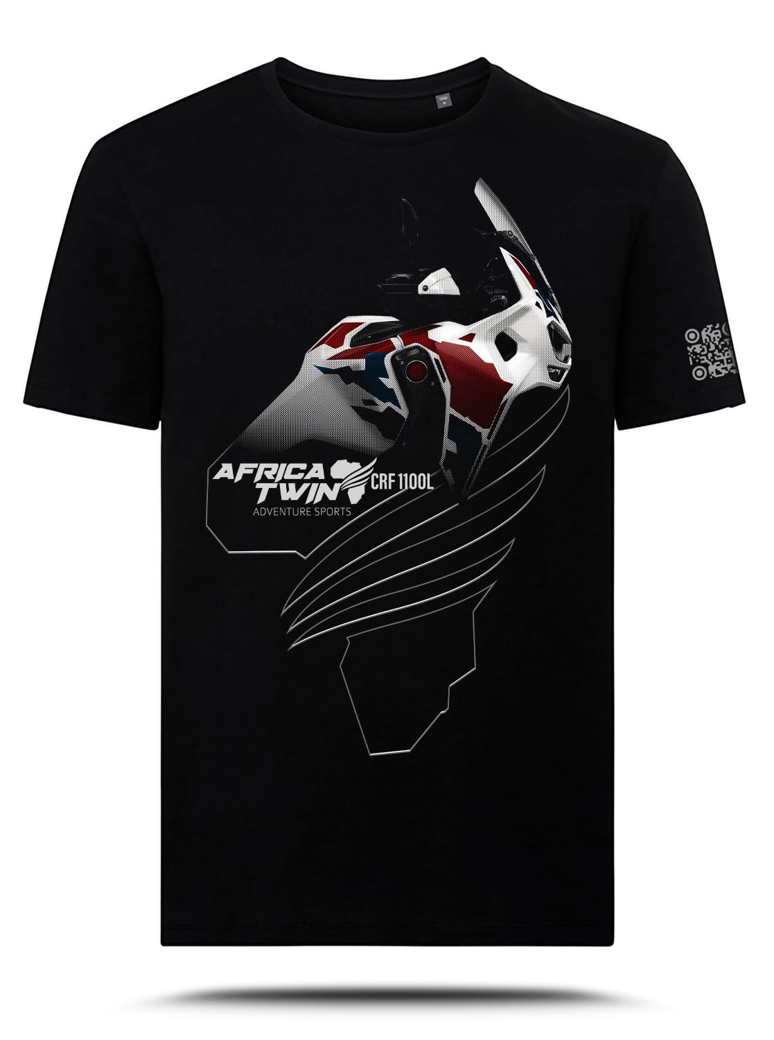 T-Shirt con Grafica AZ Graphishop Compatibile con Africa Twin Adventure Sports CRF 1100 L 2025 Glare White TS-FM-212