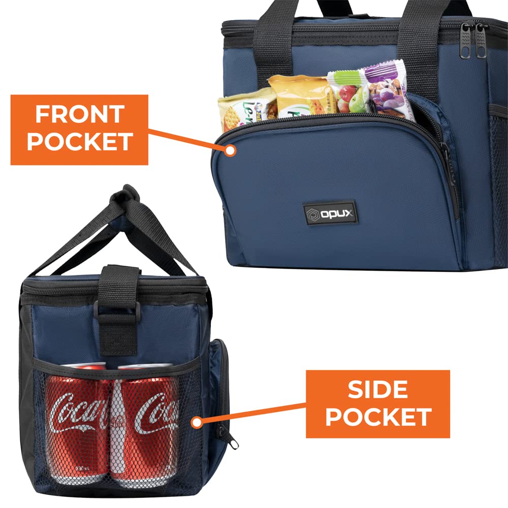 OPUX Bolsa de almuerzo para hombre, con aislamiento de 9 cuartos de galón, bolsa de almuerzo para hombre, pequeña nevera de viaje para camping, familia, barbacoa, picnic, playa, coche, caja de
