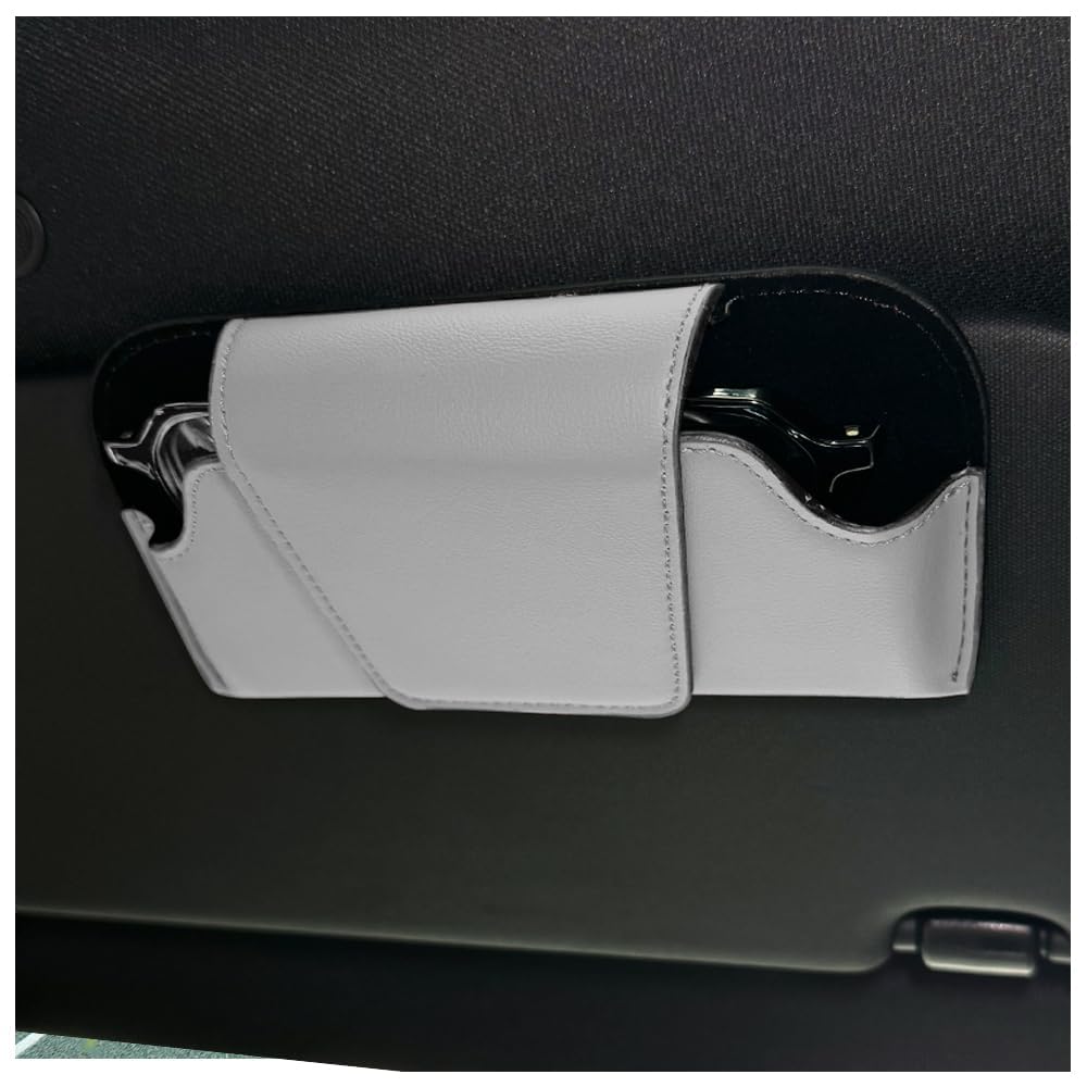 RXATTWVLY Car Sunglasses Holder for Dacia Bigster SUV 2025,Leather Eyeglass Holder Eyeglasses Hanger Ticket Card Clip Car Visor Accessorie,C