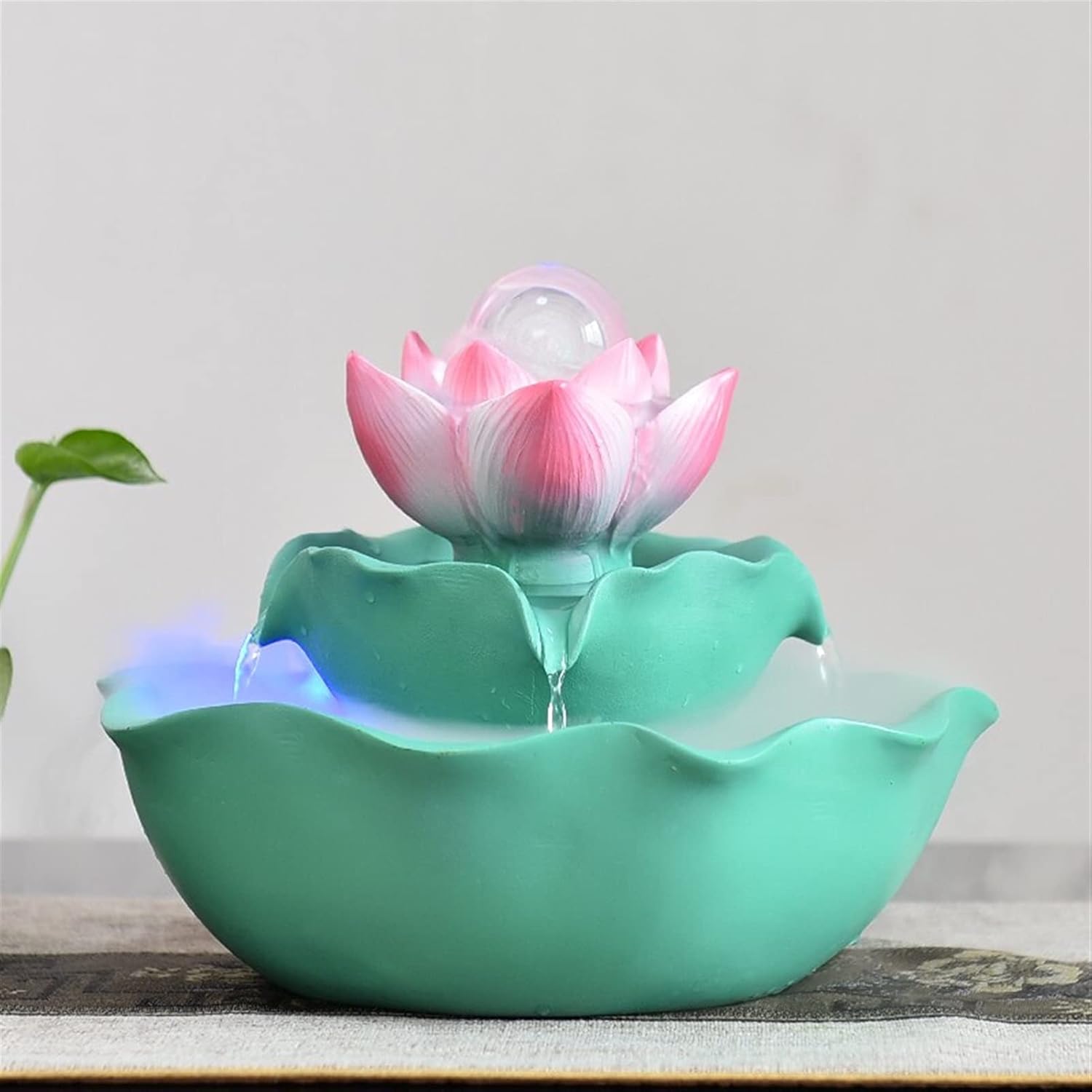 Desktop Fountain 2-Tier Indoor Tabletop Water Fountain - Portable Zen Meditation Waterfall Decoration - for The Home or Garden Patio Decking Relaxation Indoor Tabletop Fountain