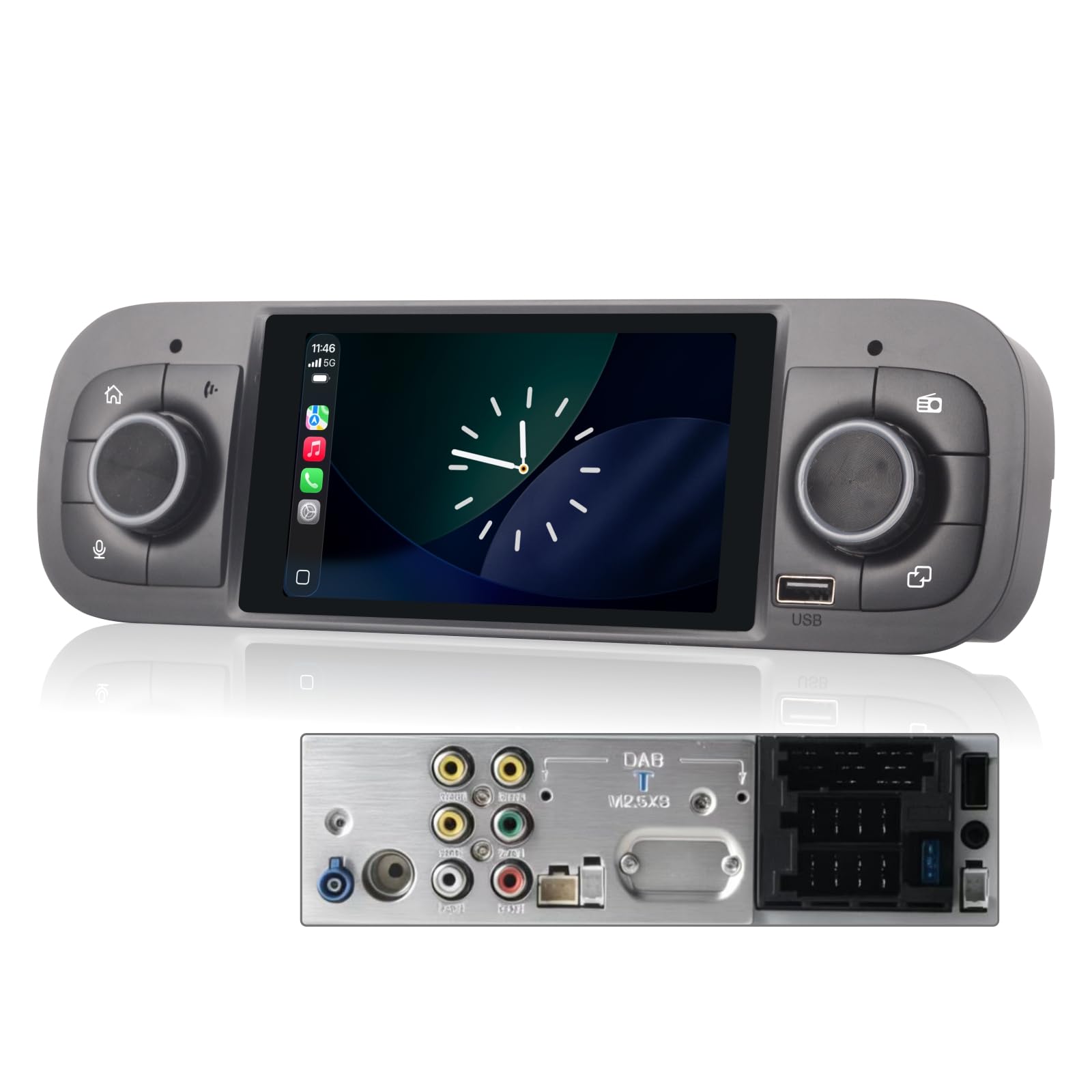 Autoradio Linux per Fiat Panda 2013-2025 con CarPlay Wireless e Android Auto, avvio in 2 secondi, comandi fisici tramite manopola, audio di livello OEM, Porta ISO Plug & Play Stile OEM