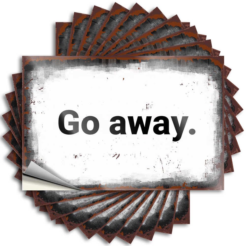 Decal - Vintage Helmet Rustic Sign: Boldly Say 'go Away' with Style for Darts Winter(6X9CM)