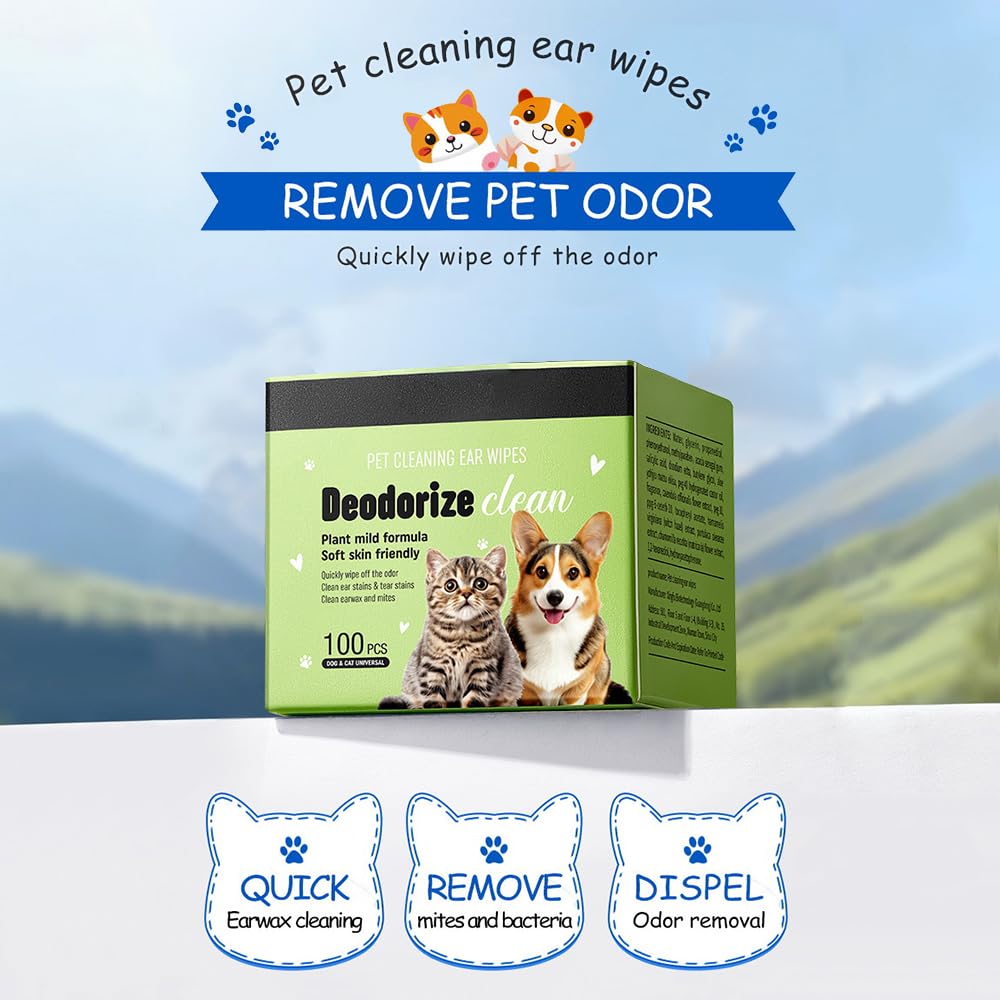 Pet Ear Cleaning Wipes with Salicylic Acid & Chamomile - Gently Remove Ear Wax & Dirt for Dogs & Cats, Helps Clean & Deodorize, Safe for Puppies & Kittens, Pack of 2 - image 8