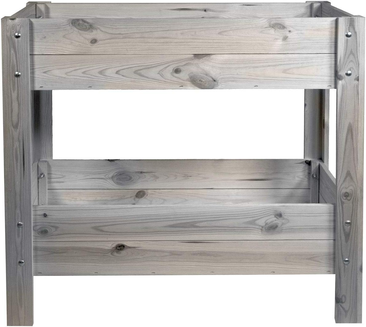 mgc24 Hochbeet Kiefernholz Dunkelbraun 80 x 37,6 x 78cm mit Ablageboden | Stehender Pflanzkasten, Für Garten Terrasse Balkon, Mit Ablageboden