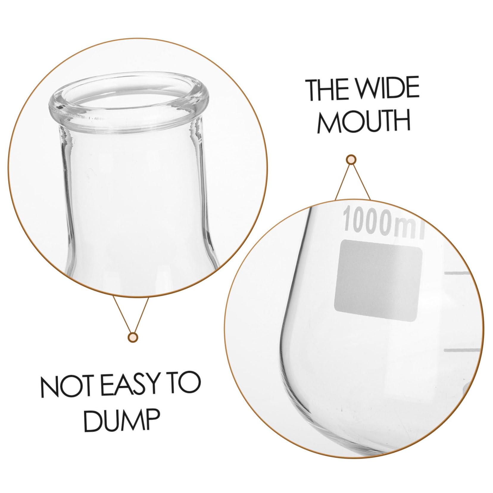 Anneome Juego de 5 Matraces Erlenmeyer de Vidrio Borosilicato de Alta Resistencia Base Triangular, Fácil de Limpiar y Verter, Adecuado para Experimentos y Laboratorio Científico