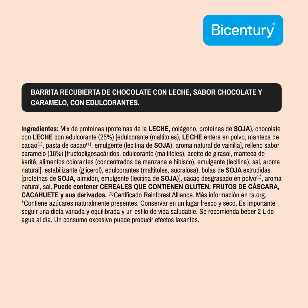Bicentury Barritas Proteicas Choco Brownie 20g Proteína | Pack 12 Barritas | Sin Azúcares Añadidos | Alto en Fibra | Snack Fitness Rico en Proteínas