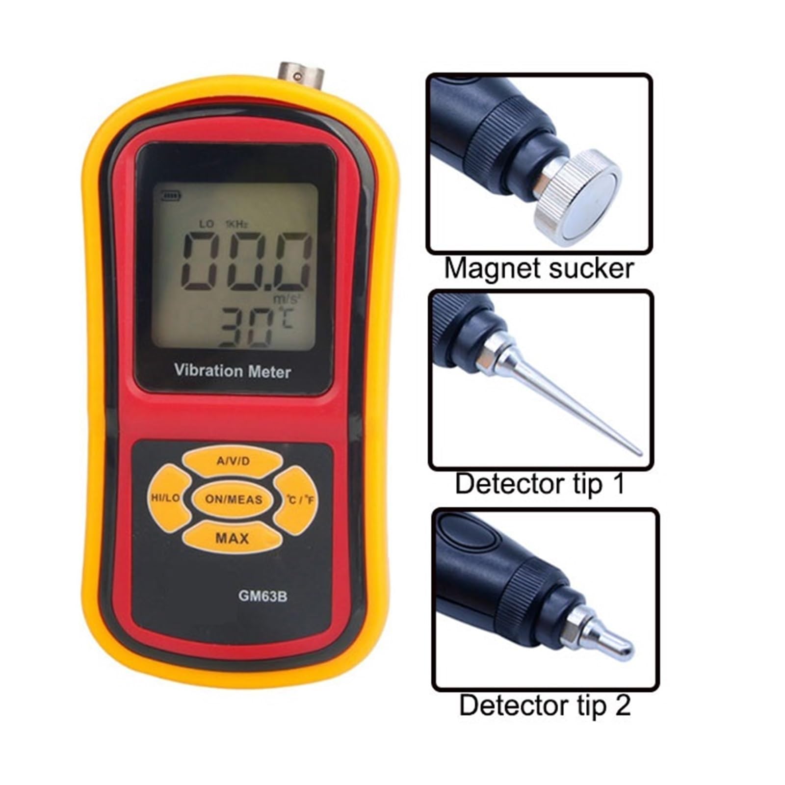 Vibration Meter, GM63B Portable Digital Analyzer