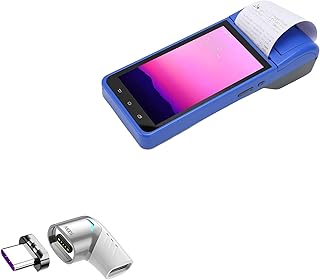 BoxWave Adapter Compatible with FOSA POS Receipt Printer (5.5 in) - MagnetoSnap PD Angle Adapter, Magnetic PD Angle Charging Adapter Device Saver - Metallic Silver