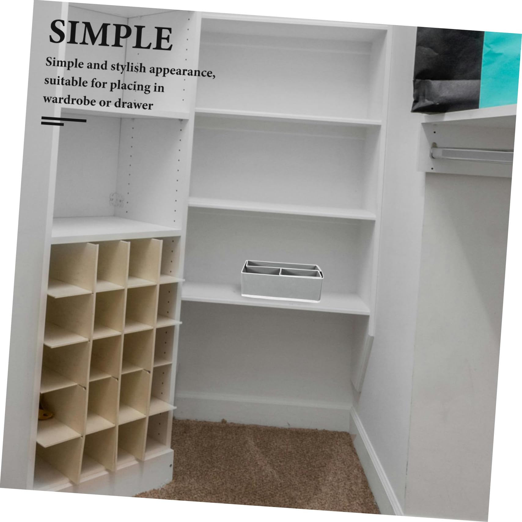 GALPADA 6pezzi Organizer per Mutandine in Scomparti Divisi Scatola Pieghevole per Contenitore per Biancheria Intima e Calzini Adatto per Armadio o Viaggi in Grigio