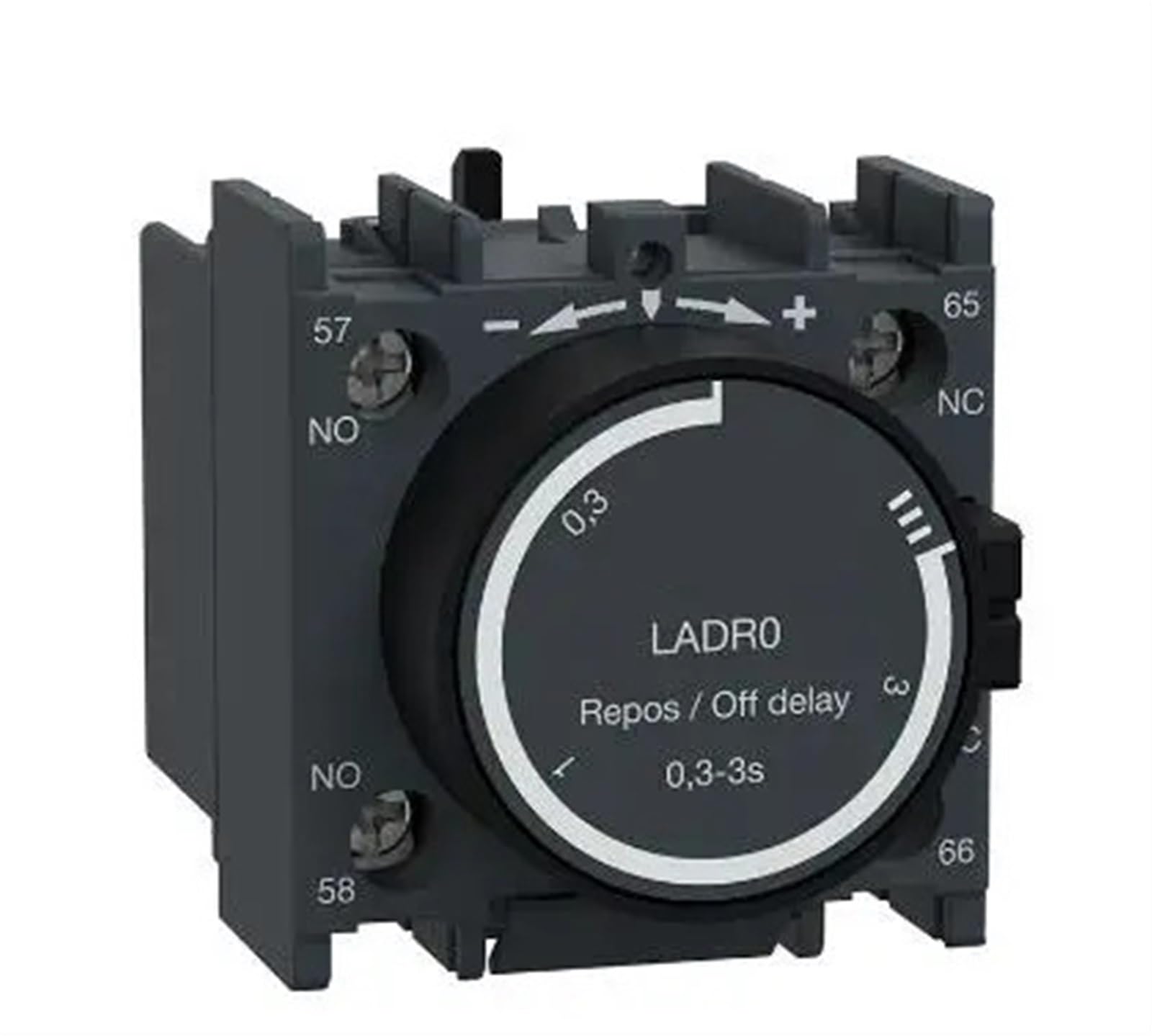 LADR0 LADR0 Time Delay Auxiliary Contact Block 1NO+1NC Off Delay 0.3-3s Front Mounting Screw 1Pcs