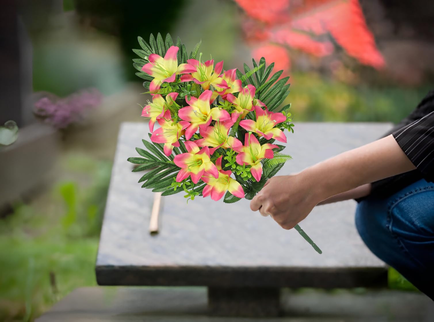Kunstblumen Klein Künstliche Cyclamen PersicumBlumen im Topf Deko kunstblumen wie echt Gefälschte Hortensien seidenblumen für Hochzeitsdeko, Tischdeko, Wohnzimmer, Schlafzimmer, Zimmer Deko, Rosa