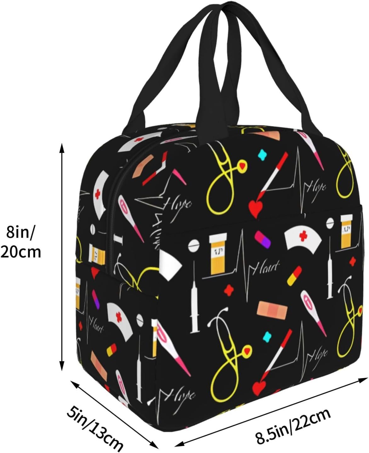 Nurse Lunch Box for Women Men Adults, Reusable Nurse Tote Bag Portable Insulated Lunch Bag for Work Picnic Camping - Image 3