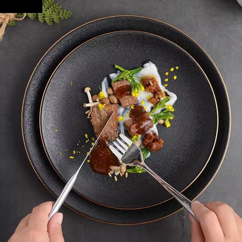 Dinnerteller Teller Essteller Teller Teller Keramik Dessertteller für Restaurant Steak Nudeln Geschirr für Küche, Salatteller Teller flach stapelbar