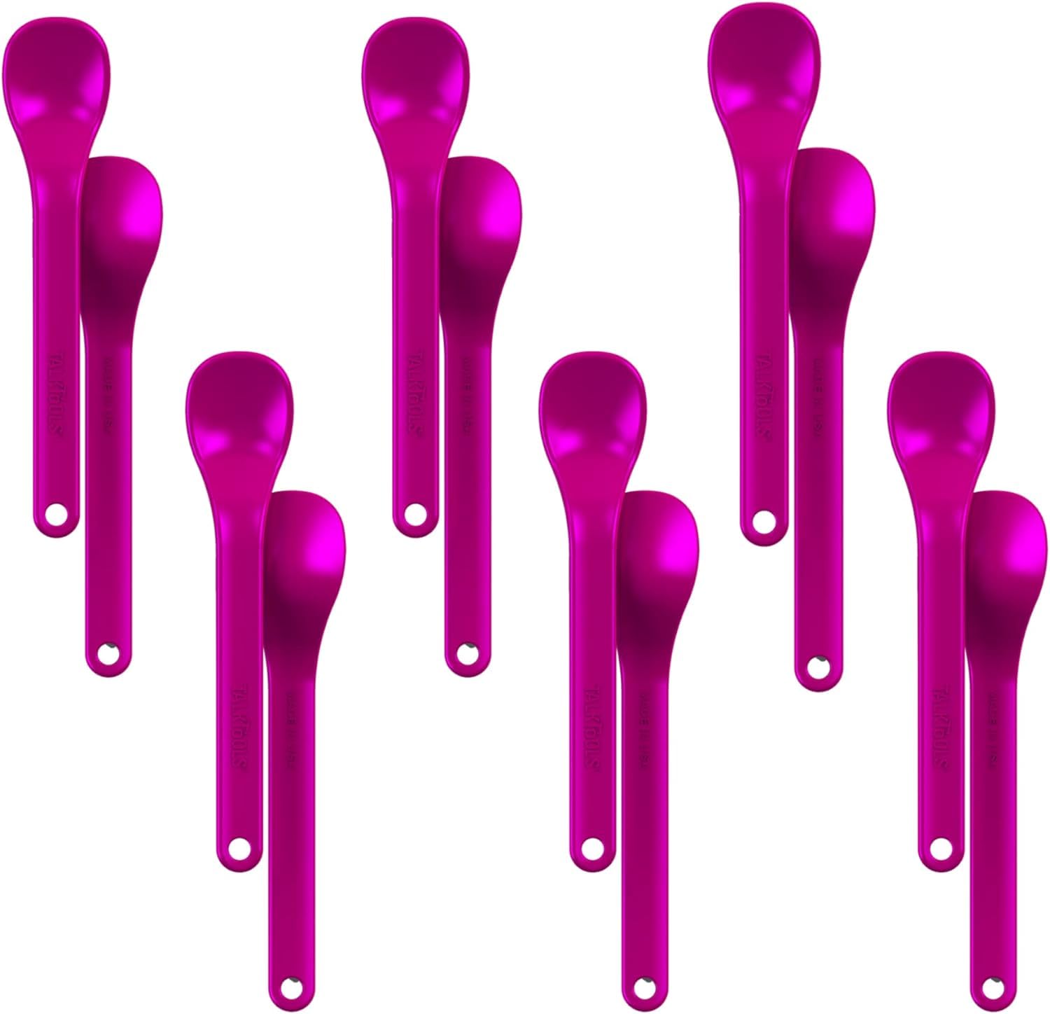 TalkTools Magenta Spoons | Silicone Self-Feeding Utensils Set for Kid and Toddler | Encourages Lip Closure | Oral Awareness | Normalize Food Texture Acceptance (Wee Smooth, 12 Pack)