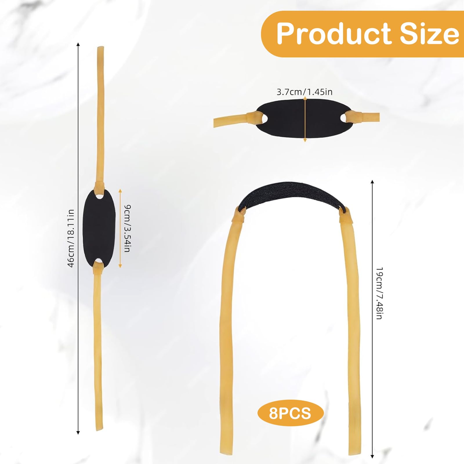 8 elastici per fionda Fionda Professionale da Caccia Elastici Sostitutivi per Fionda, Adatti per Allenamento di Tiro, Caccia, Tiro Competitivo e Altre Attività All'aperto