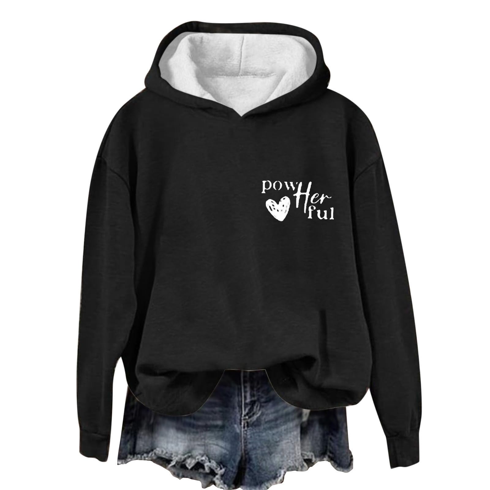 Sweat à Capuche Femme Casual Hoodie Legere Sweat-Shirt Col en V Outerwear Rétro Streetwear Classique aux Couleurs Assorties Veste à Manches Longues Haut Couleur Unie Quotidien Automne Vêtements