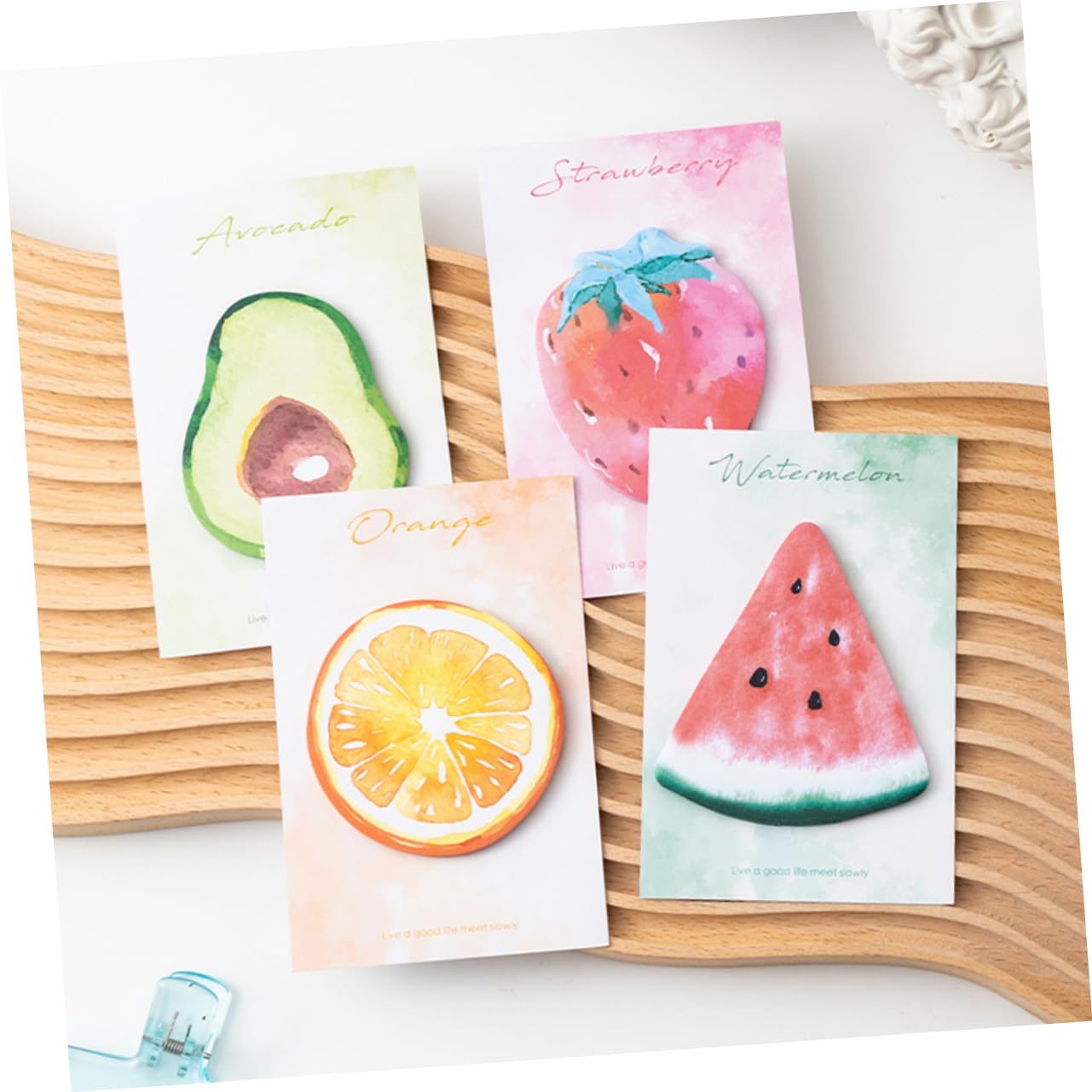 OSALADI 5 Pezzi 8 Note adesive a forma di frutta pastiglie divertente colorato adesivi per libri blocchi note autoadesivi Adesivi della nota scolastica Pad di memo compatti Carta