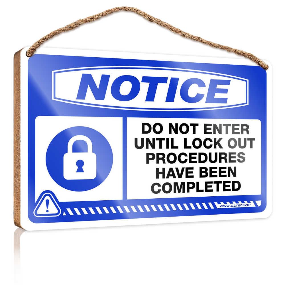 HMQW Hanging Wooden Plaque Notice Do Not Enter Until Wooden Sign Decore For Room Funny Bathroom Wall Decor Sign Woo(23X35CM)