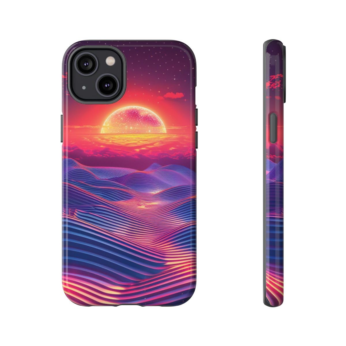 Coque rigide antichoc iPhone 14 Plus bleu brillant à protection renforcée