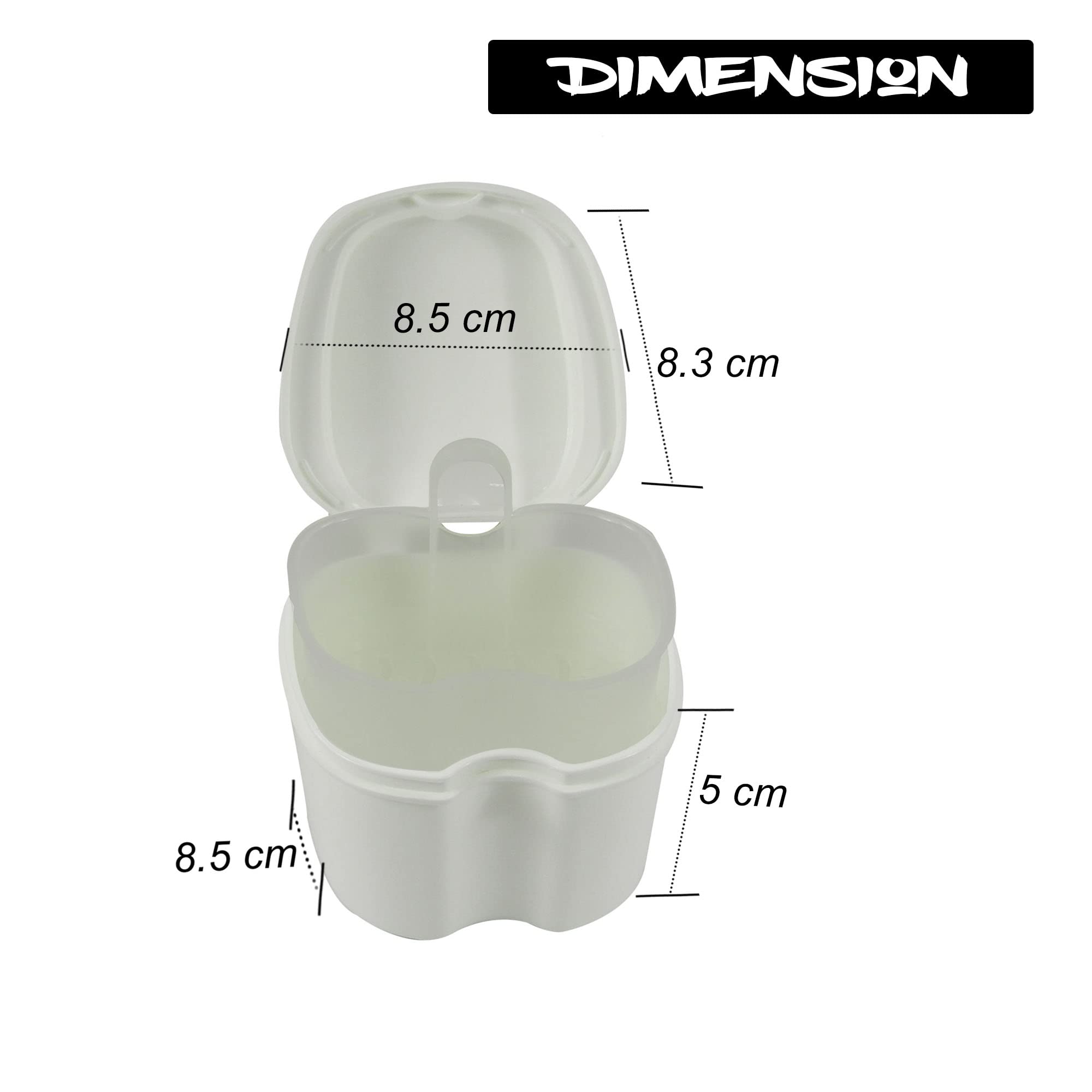 Dentosmile Denture Box in White Color - Dental Orthodontic Retainer Case | Teeth Storage Box, Denture Storage Case Fake Tooth Holder with Strainer (2) 4