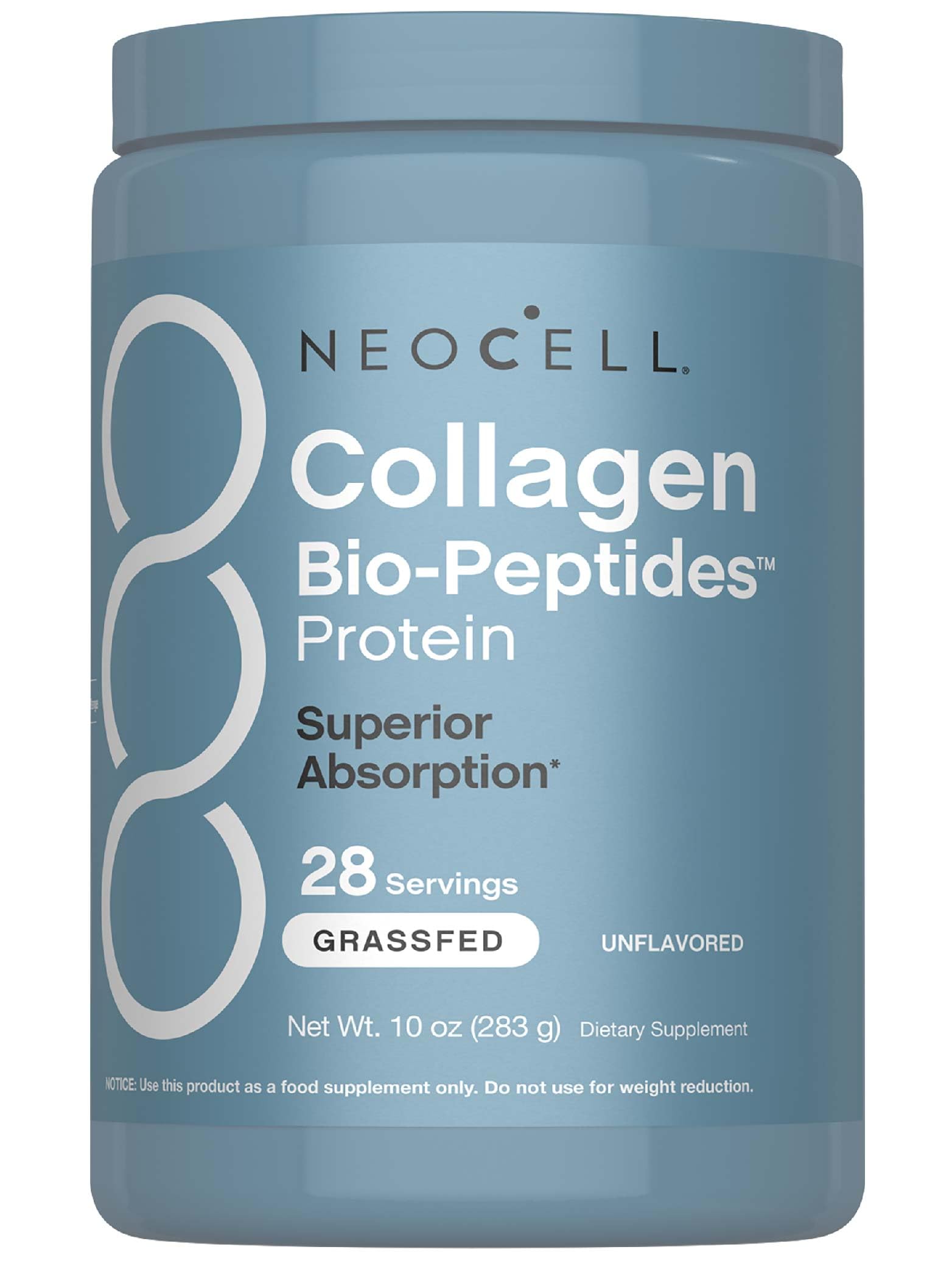 NeoCellCollagen Bio-Peptides Powder | 10oz | Super Hair, Skin, and Nails | Superior Absorption | Grassfed Protein Supplement | Advanced with 18 Essential Amino Acids