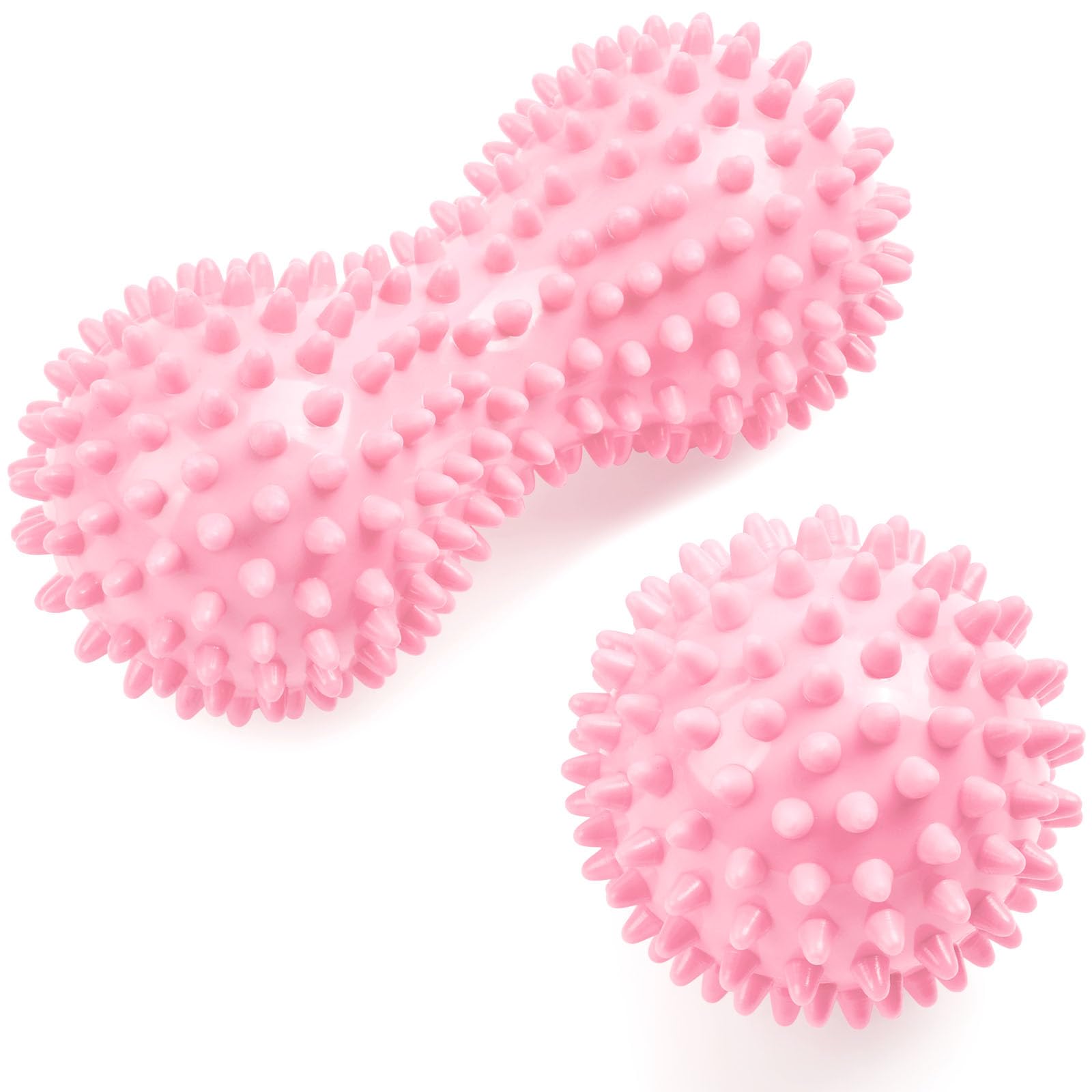 URAQT Massagebälle Faszienball, 3 Pack Igelball Set, Spiked Massage Ball Hart, Massagebälle mit Noppen,für Rücken Beine Füße Hände