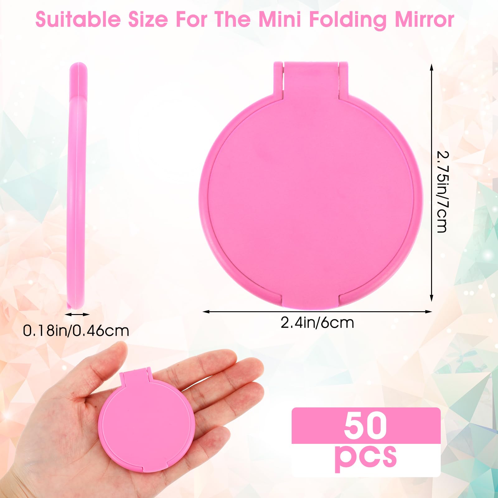 12 mini espejos plegables portátiles redondos compactos de bolsillo de 2.4 pulgadas, espejo de viaje vintage pequeños espejos de maquillaje para bolso, uso diario, recuerdos de fiesta, regalos