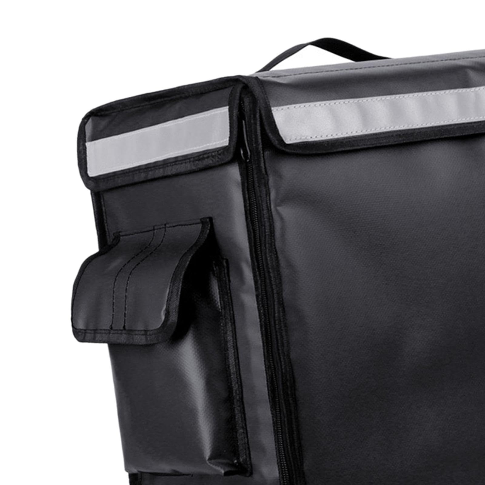 Mochila Térmica para Reparto de Comida, Apta para Comidas Frías Y Calientes, con Bolsillos de Malla, Negro, Individual