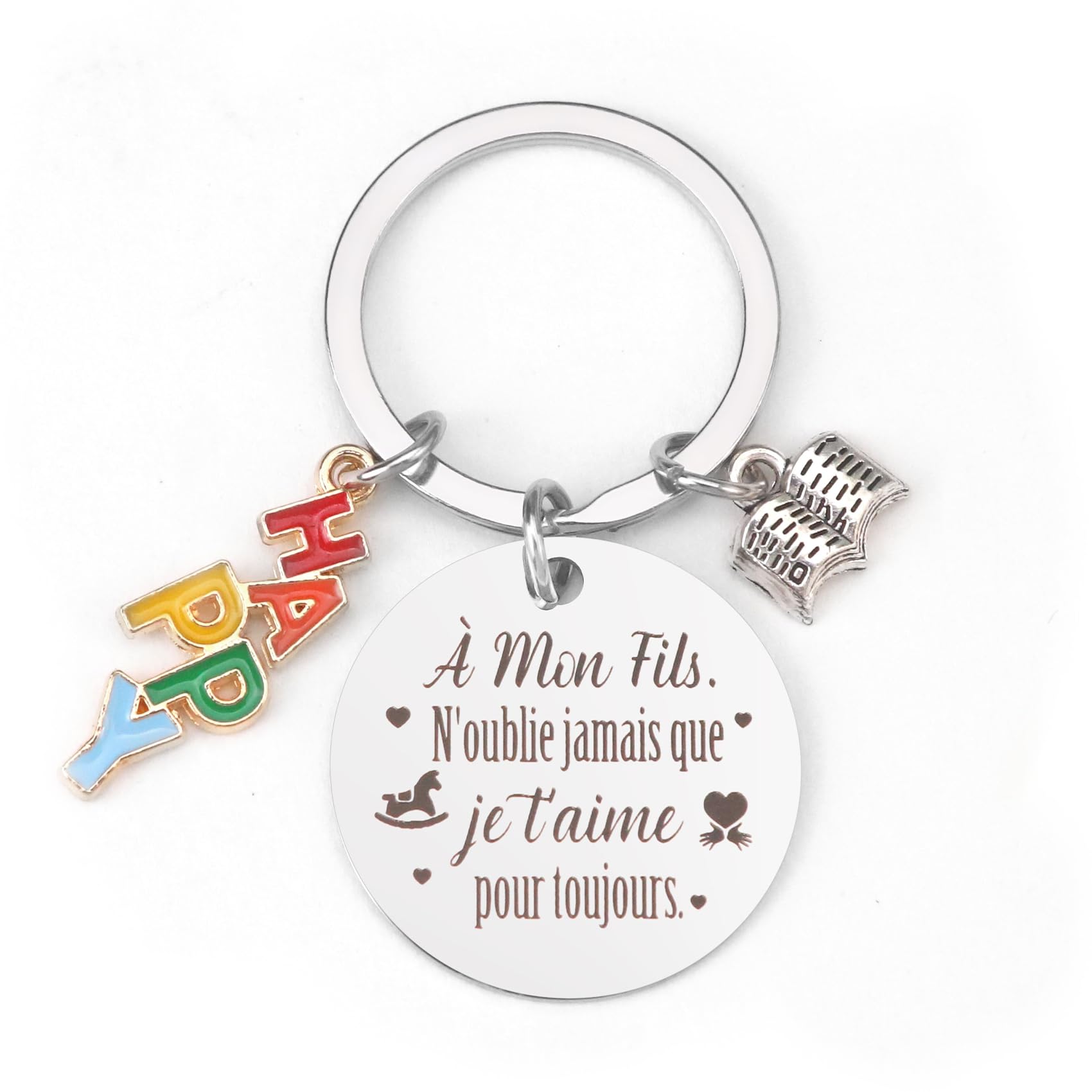 Porte-Clés Gravé 'À Mon Fils' - Cadeau Émouvant Pour Anniversaire Ou Fête