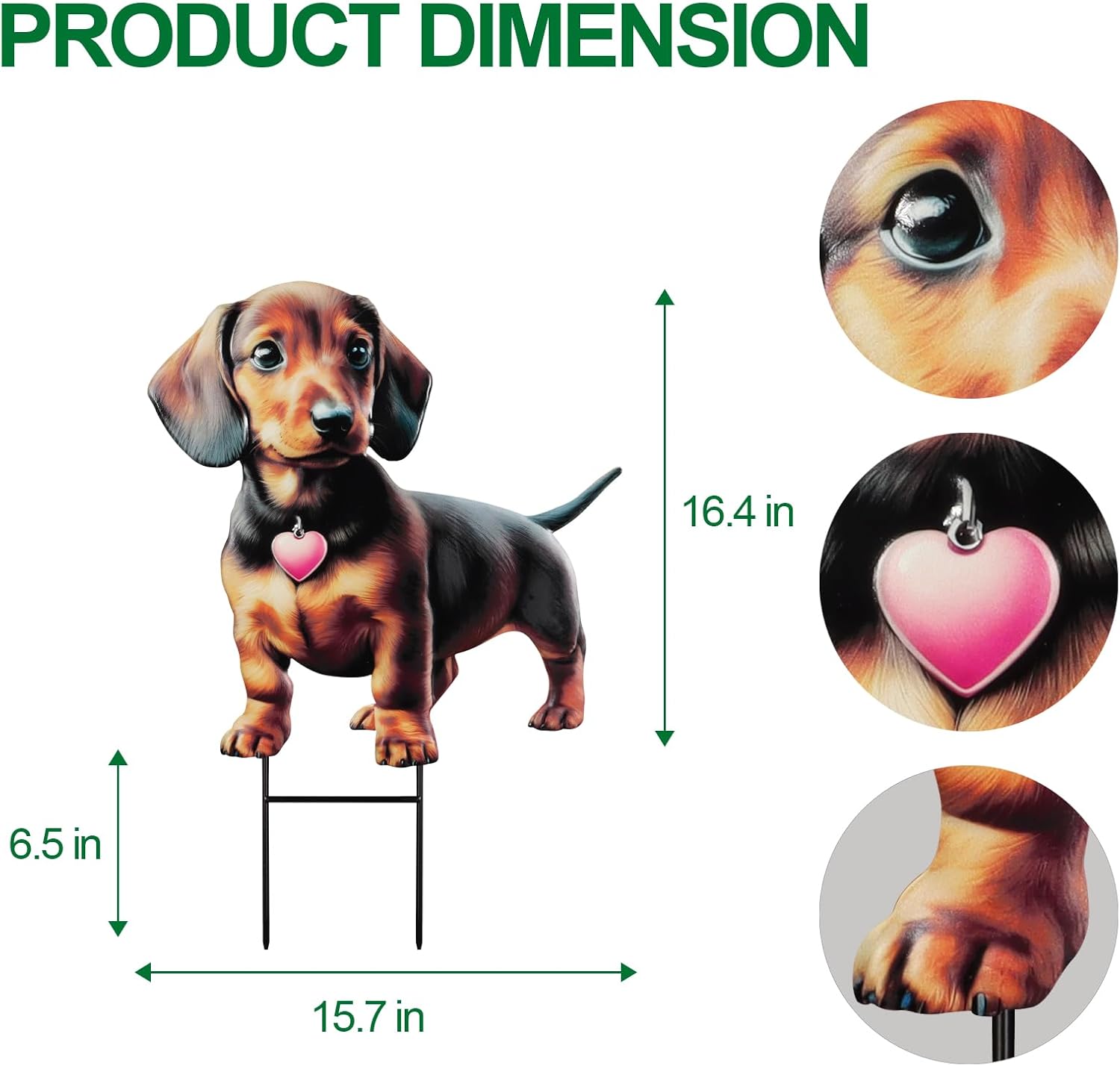 Dachshund Metal Garden Stakes Decorative,Outdoor Garden Dog Decor Stake,Birthday Gifts for Mom Women,Decorative Metal Housewarming Ornament for Lawn Patio Yard Pathway