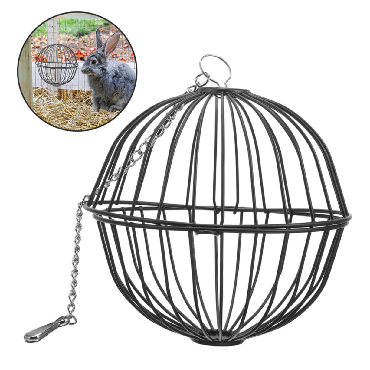 4stücke Hängende Heuball-futterspender Für Kaninchen Meerschweinchen Hamster Und Chinchillas Edelstahlkonstruktion Spielzeug Und Futterhalter Fördert Und Spiel Beim Fressen