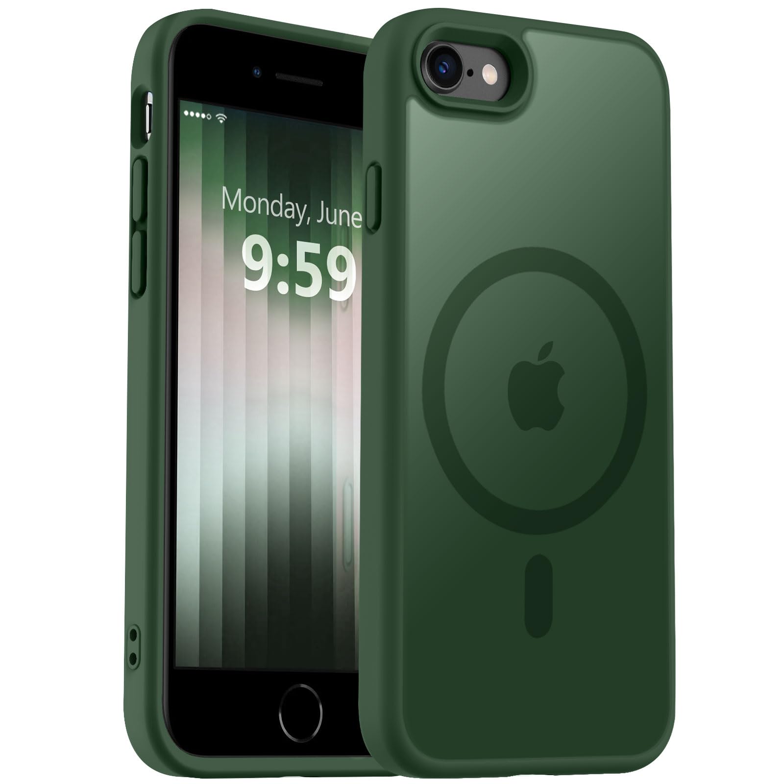MOCCA Magnetic Shockproof for iPhone SE 2022 Case,Midnight Green
